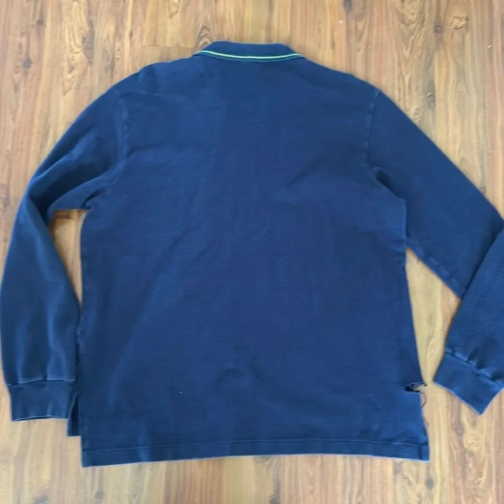 Polo Ralph vintage Lauren Blue polo rugby shirt long sleeve THRASHED M